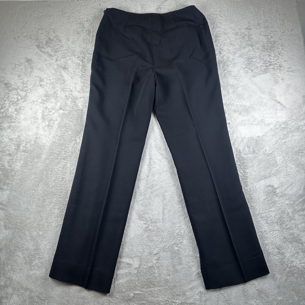 VTG 90s Carlisle 100% Wool Pants Women's 6 Black‎ Lined Side Zip Career Preppy - Picture 2 of 14
